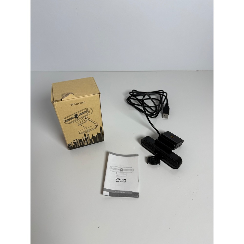 HD USB Webcam with Privacy Cover Black External Streaming Video Camera PC Mac
